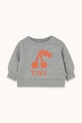 Бебешки памучен суичър Tinycottons CHERRY GRAPHIC BABY SWEATSHIRT памук сив AW25.302