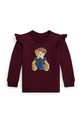 Dětská mikina Polo Ralph Lauren bez kapuce burgundské 310982874001