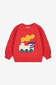 Bavlnená mikina pre bábätká Bobo Choses Choo Choo 225AB046 červená AW25