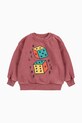 Бебешки памучен суичър Bobo Choses Roll The Dice 225AB048 розов AW25