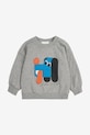 Bobo Choses bluza bawełniana niemowlęca Doggy Mate nadruk szary 225AB049