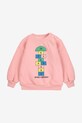 Бебешки памучен суичър Bobo Choses Hopscotch 225AB118 розов AW25