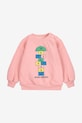 Bobo Choses csecsemő melegítőfelső pamutból Hopscotch 225AB118 rózsaszín AW25