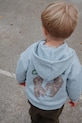 Dětská mikina s bavlnou Konges Sløjd LOU SWEAT ZIP HOOD OCS nášivka šedá KS103865.9BYA