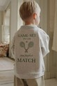 Παιδική βαμβακερή μπλούζα Konges Sløjd SPOTTY LS POLO GOTS λεπτό μοτίβο γκρί KS103989.9BYA