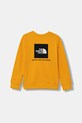 Παιδική μπλούζα The North Face TEEN BOX NSE REGULAR CREW NF0A89H756P1 κίτρινο AW25