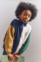 Liewood bluza bawełniana dziecięca Cassius Zip-up Sweatshirt wzorzyste granatowy LW20080.9BYA
