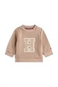 Tommy Hilfiger bluza niemowlęca z bawełną aplikacja brązowy KN0KN02071.9BYA