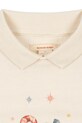 Konges Sløjd bluza bawełniana dziecięca SPOTTY LS POLO GOTS beżowy KS104433.9BYA