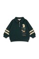 Konges Sløjd bluza bawełniana dziecięca DOGGY HALF ZIP POLO OCS KS105169.9BYA zielony AW25