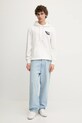 Βαμβακερή μπλούζα Tommy Jeans DM0DM21625 λευκό AW25