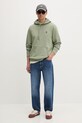 Tommy Jeans mikina s kapucí pánská bavlněná DM0DM21922 zelená SS26