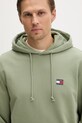 Tommy Jeans mikina s kapucí pánská bavlněná zelená DM0DM21922