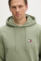 Tommy Jeans mikina s kapucí pánská bavlněná zelená DM0DM21922