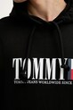 Βαμβακερή μπλούζα Tommy Jeans DM0DM22144 μαύρο