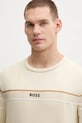 BOSS bluza bawełniana beżowy 50545589