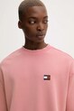 Bavlnená mikina Tommy Jeans ružová DM0DM22079