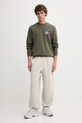 Βαμβακερή μπλούζα Tommy Jeans DM0DM22093 πράσινο AW25