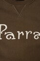Βαμβακερή μπλούζα by Parra Weird trad logo 54321 καφέ AW25