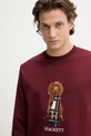 Hackett London bluza bawełniana bordowy HM5800015