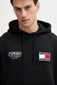 Bombažen pulover Tommy Hilfiger x F1 THE MOVIE črna MW0MW41386