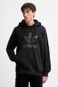 Хлопковая кофта adidas Originals Trefoil Hoody с капюшоном чёрный JY3766