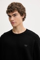 adidas Originals sweter bawełniany P Ess Knit Crew czarny JY2648