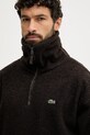 Lacoste gyapjú pulóver barna SH5500