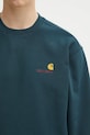 Carhartt WIP bluza American Script turkusowy I025475.0AUXX