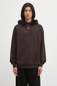 Drôle de Monsieur bluza bawełniana Le Hoodie Slogan Classique z kapturem brązowy I.HO161.CO127