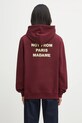Βαμβακερή μπλούζα Drôle de Monsieur Le Hoodie Slogan απλικέ μπορντό I.HO162.CO127