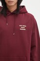 Βαμβακερή μπλούζα Drôle de Monsieur Le Hoodie Slogan μπορντό I.HO162.CO127