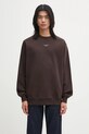 Βαμβακερή μπλούζα Drôle de Monsieur Le Sweatshirt Slogan Classique λείο καφέ I.SW148.CO127