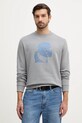 Karl Lagerfeld bluza bawełniana nadruk szary 554917.705405