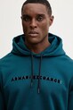 Armani Exchange bluza bawełniana turkusowy XM001380.AF10830