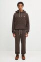 Bavlněná mikina New Balance MADE IN USA CORE HOODIE MT43546RHE hnědá