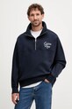 Mikina Calvin Klein Jeans bez kapucne tmavomodrá LV04RD205G
