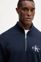Bavlněná mikina Calvin Klein Jeans námořnická modř LV04RD244G
