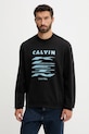 Calvin Klein Jeans hanorac de bumbac print negru LV04RD256G