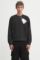 Памучен суичър MM6 Maison Margiela надпис черен SH2GU0023.M25024.101