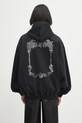 Ρούχα Βαμβακερή μπλούζα VETEMENTS Cof Butterfly Oversized Zip-Up UCF76ZU800B μαύρο