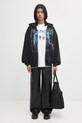 Βαμβακερή μπλούζα VETEMENTS Cof Butterfly Oversized Zip-Up UCF76ZU800B μαύρο