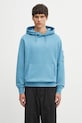Бавовняна кофта C.P. Company з капюшоном блакитний 19CMSS719A006372R