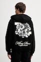 Filling Pieces bluza bawełniana Zip Hoodie Bouquet nadruk czarny 422533501122