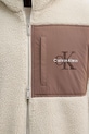 Fleecová mikina Calvin Klein Jeans LV04RD218G béžová
