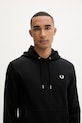 Fred Perry кофта с капюшоном женская хлопковая чёрный M2643