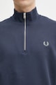 Fred Perry felpa in cotone blu navy M3574