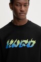 Βαμβακερή μπλούζα Hugo Blue μαύρο 50549153