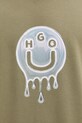 Bombažen pulover Hugo Blue 50549213 zelena
