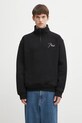 Βαμβακερή μπλούζα RHUDE Classique quarter zip απλικέ μαύρο RHFW25ST01012